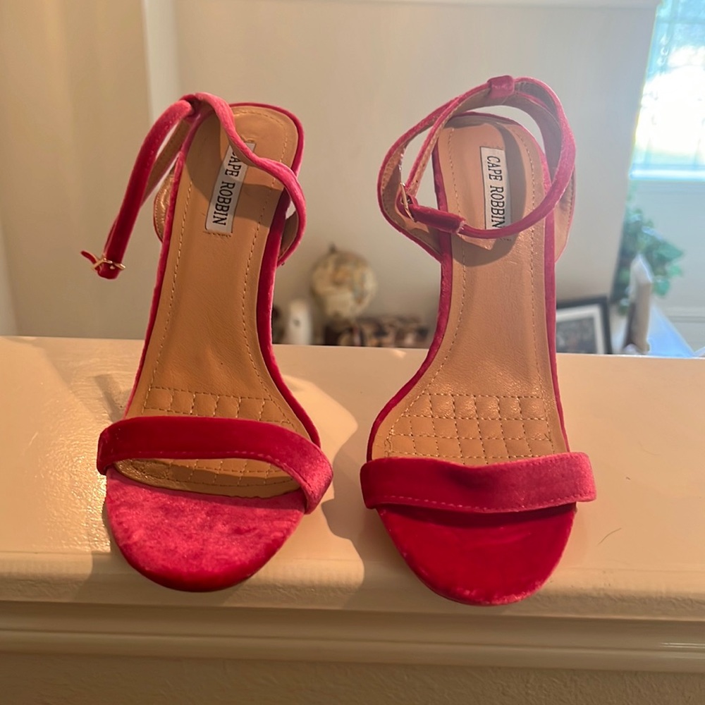 Hot pink heel sandal